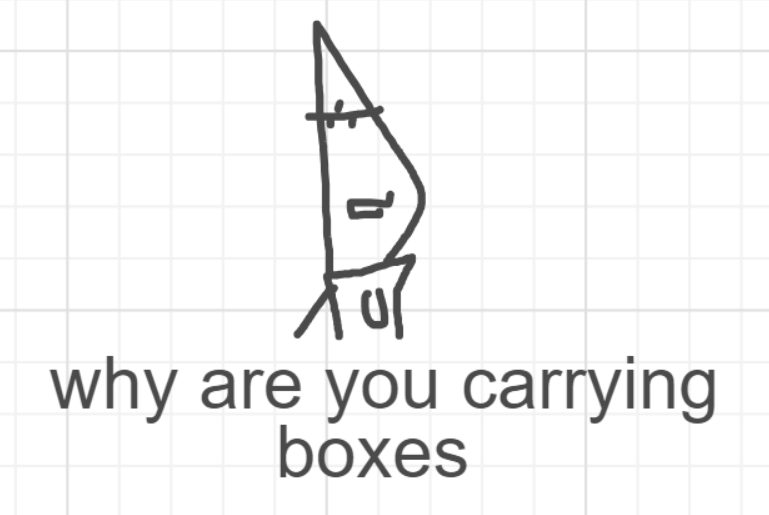 A panel from Running Duos, episode four of the Board Boards object show by Furretwalk/WalkingFurret.